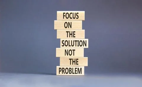 Problem and solution symbol. Concept words Focus on the solution not the pr.. Stock Photos