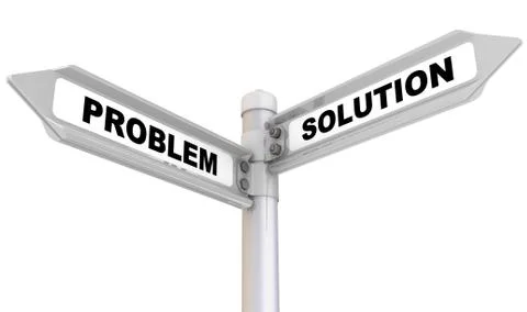 Problem and solution. Way mark Illustrazione stock