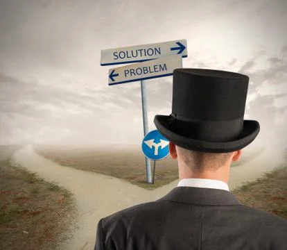 Problem and solution way Stock Photos