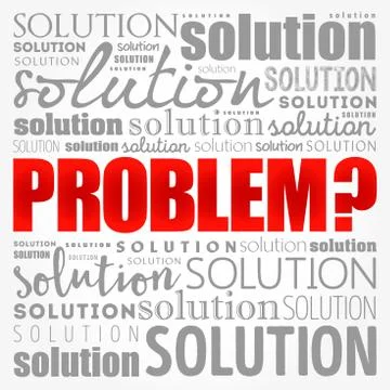 Problem and solution word cloud collage, business concept background Stockillustratie