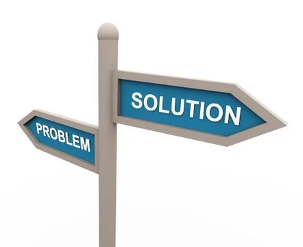Problem and sulution sign Stock Illustration