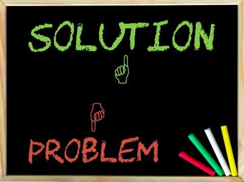Problem and Unlike sign versus Solution and Like sign Stock Photos