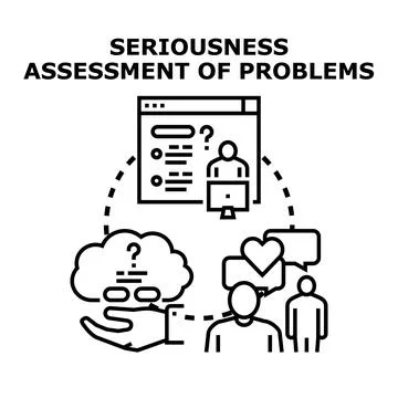 Problem assessment process for finding solutions Stock Illustration