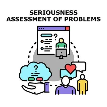 Problem assessment process for finding solutions Stock Illustration