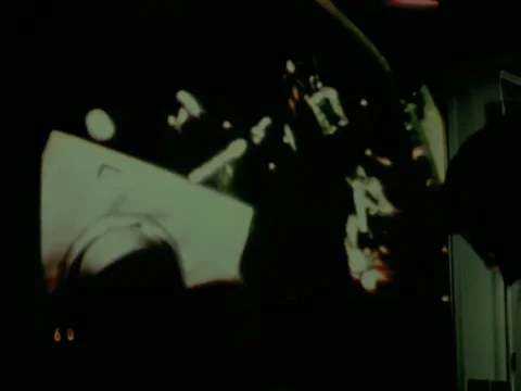 A problem in the backup system is discussed by flight controllers and astronauts Video stock 83216641