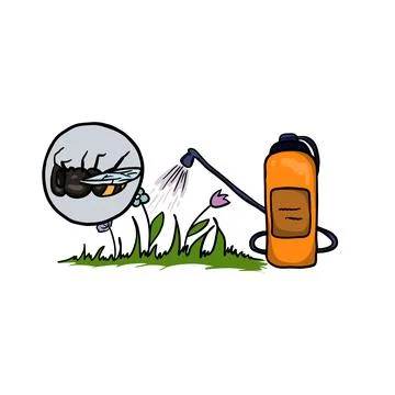 The problem of bee extinction due to the use of pesticides for processing fields Stock Illustration