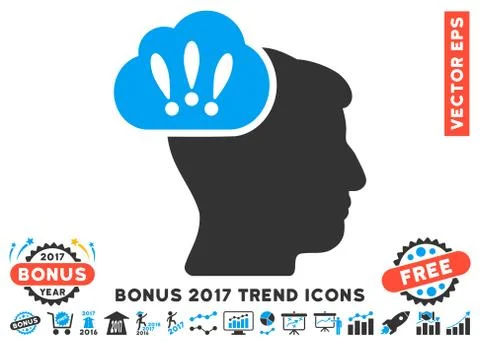 Problem Brainstorm Flat Icon With 2017 Bonus Trend Stock Illustration