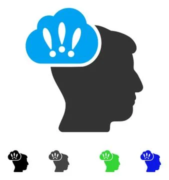 Problem Brainstorm Flat Icon Illustrazione stock