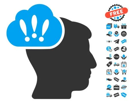 Problem Brainstorm Icon With Free Bonus Illustrazione stock