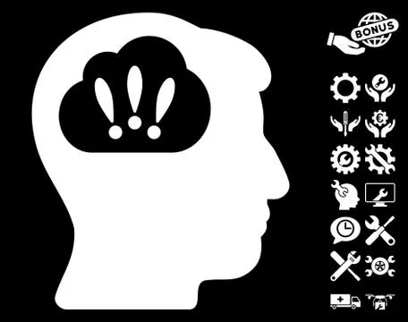 Problem Brainstorm Pictograph with Bonus 스톡 일러스트