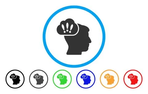 Problem Brainstorm Rounded Icon 스톡 일러스트