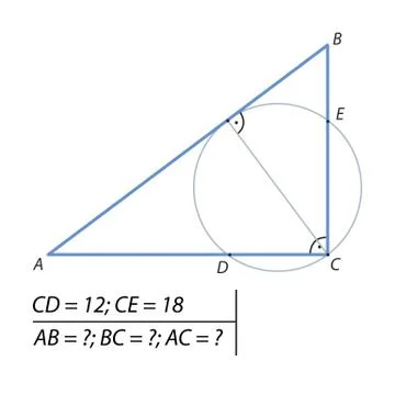 The problem of calculating all sides of a right triangle Stock Illustration