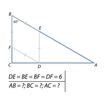 The problem of calculating all sides of a right triangle Stock Illustration
