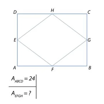 The problem of calculating the angle of the diamond in the rectangle Stock Illustration