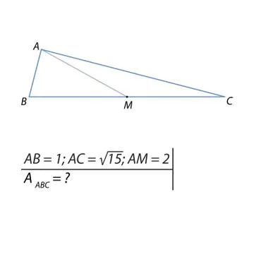 The problem of calculating the area of a triangle Stock Illustration