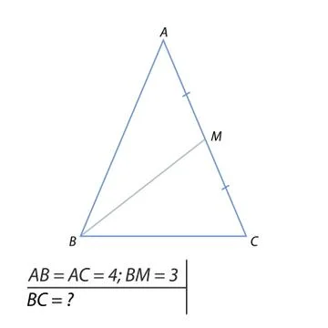 The problem of calculating the base of a triangle Stock Illustration