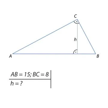 The problem of calculating the height of a triangle Stock Illustration