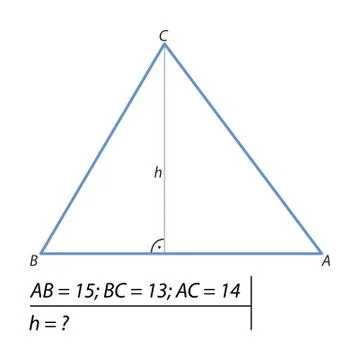 The problem of calculating the height of a triangle Illustrazione stock