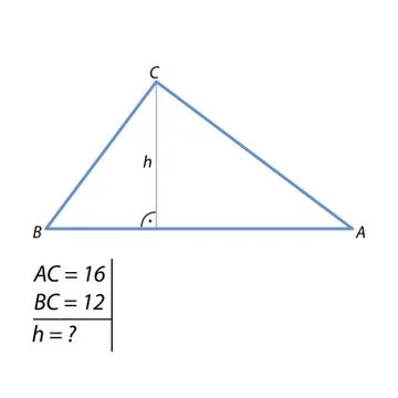 The problem of calculating the height of a triangle 스톡 일러스트