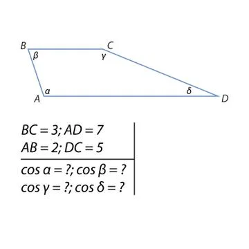 The problem of calculating the interior angles of a trapezoid 스톡 일러스트