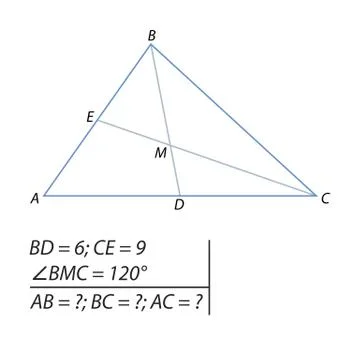 The problem of calculating the sides of a triangle Illustrazione stock
