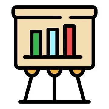 Problem chart icon color outline vector Stock Illustration