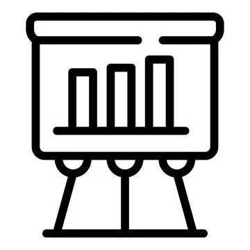Problem chart icon, outline style Stock Illustration