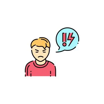Problem child color line icon. Emotional instability. Stock Illustration