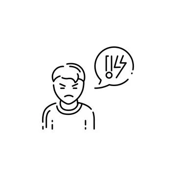 Problem child color line icon. Emotional instability. Stock Illustration
