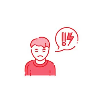 Problem child color line icon. Emotional instability. Stock Illustration