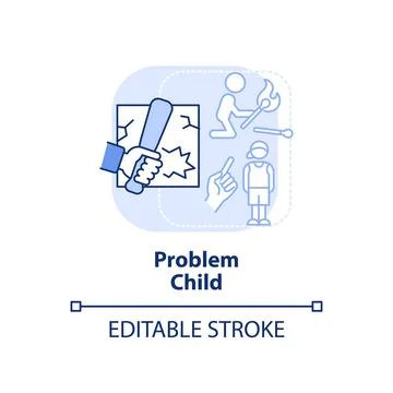 Problem child light blue concept icon Stock Illustration