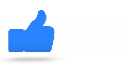 Problem of choice. A blue plastic hand extends on a white screen. The thumb Video stock 129307830