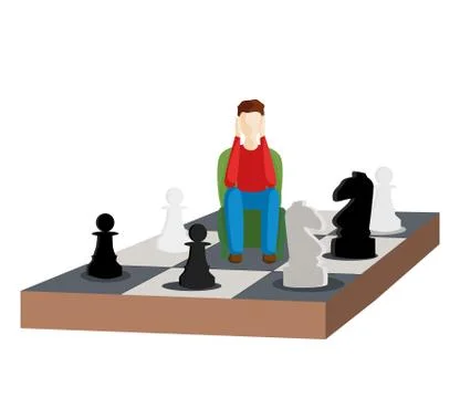 Problem of choice. make a move to chess. vector illustration 스톡 일러스트