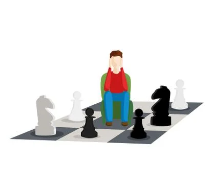 Problem of choice. make a move to chess. vector illustration 스톡 일러스트