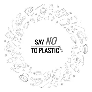 The problem of cleaning and separation of garbage Stock Illustration