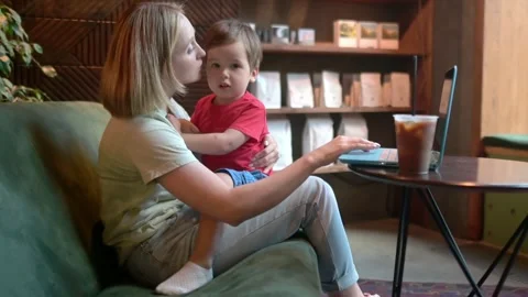 The problem of combining motherhood and work Stock Footage 329588515