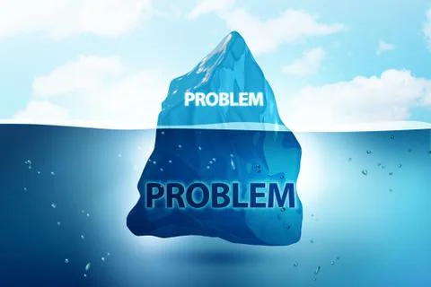 Problem concept with iceberg  - 3d rendering イラスト素材