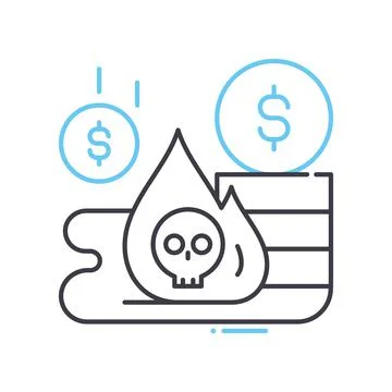 Problem debt line icon, outline symbol, vector illustration, concept sign イラスト素材