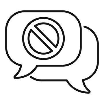 Problem discussion reject icon outline vector. Cognition solution Stock Illustration