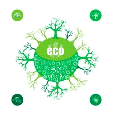 Problem of ecology and the environment. Eco planet info graphic. Stock Illustration