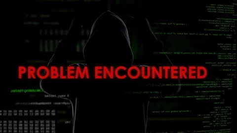 Problem encountered warning about unsuccessful hacking attempt on server data Stock Footage 84532805