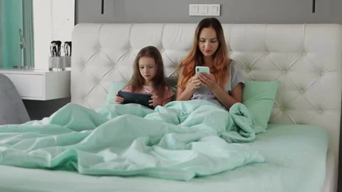Problem of excessive phone and tablet use Stock Footage 320929135