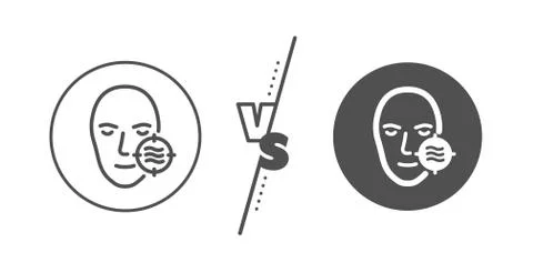 Problem face skin line icon. Need facial care sign. Vector Illustrazione stock