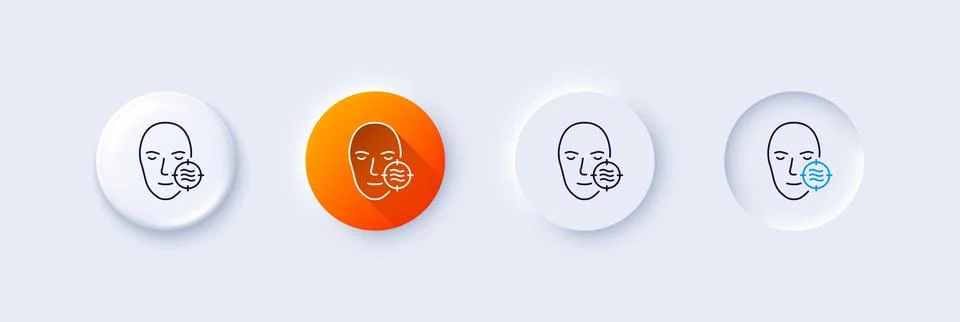 Problem face skin line icon. Need facial care sign. Line icons. Vector Ilustración de archivo