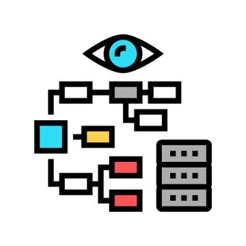 Problem hierarchy vision color icon vector illustration Illustrazione stock