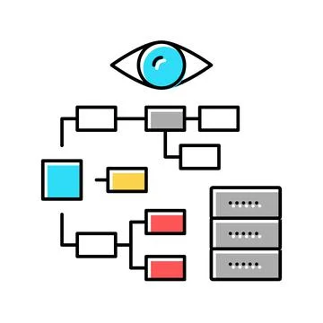 Problem hierarchy vision color icon vector illustration Illustrazione stock