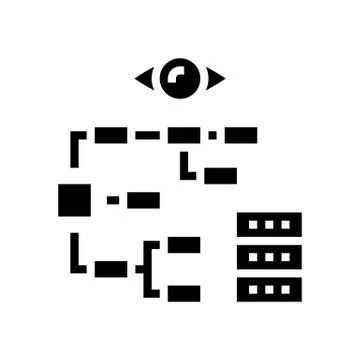 Problem hierarchy vision glyph icon vector illustration Illustrazione stock