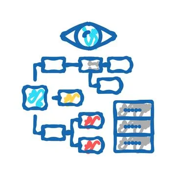 Problem hierarchy vision icon doodle illustration Illustrazione stock