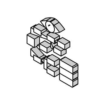 Problem hierarchy vision isometric icon vector illustration Illustrazione stock