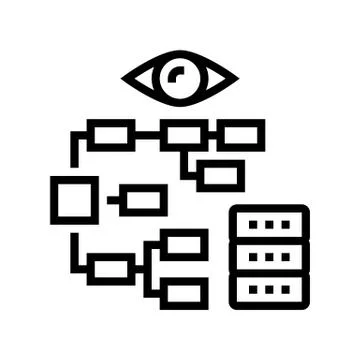 Problem hierarchy vision line icon vector illustration Illustrazione stock